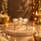 Tripod Lotus Brass Diya