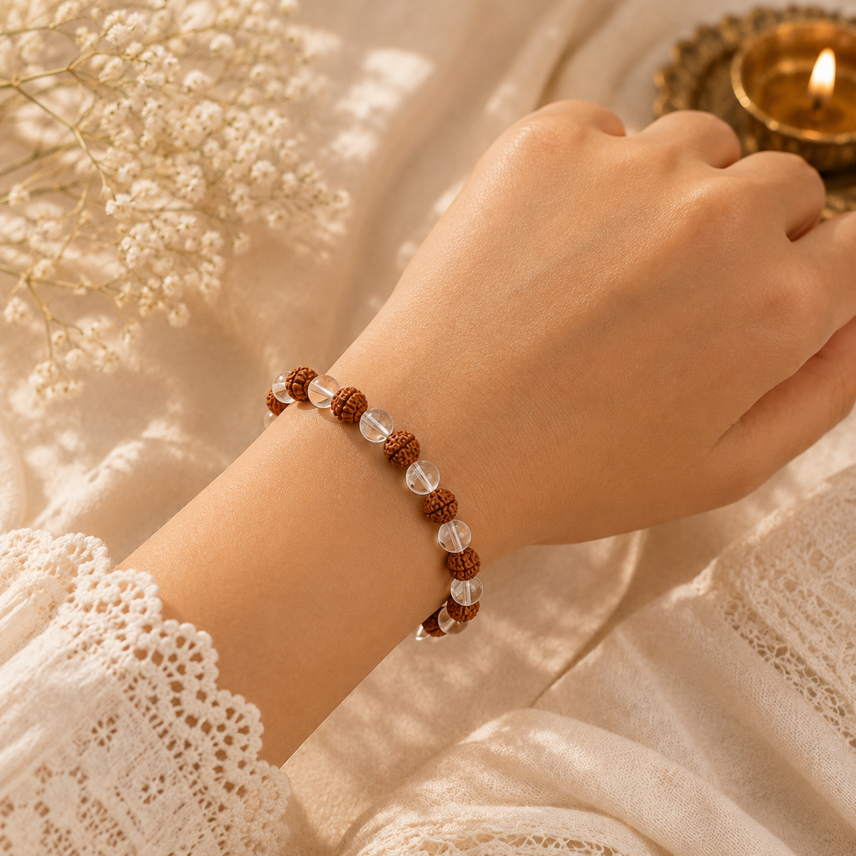 Rudraksha Sphatik Bracelet