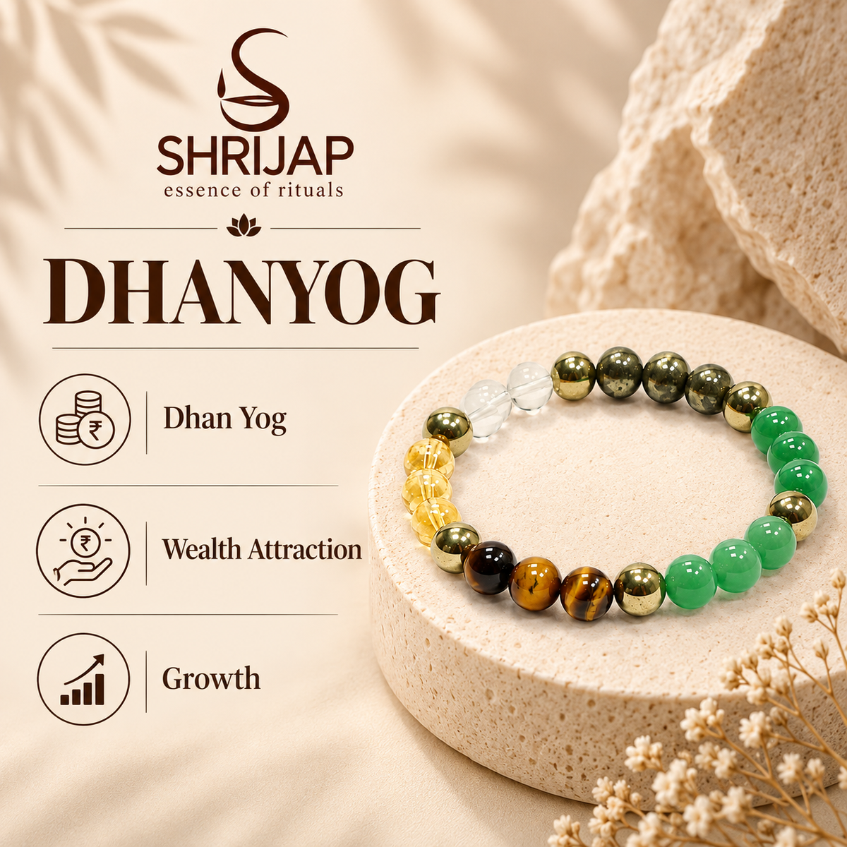 Natural Dhanyog Bracelet – 6 MM