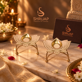 Tripod Lotus Brass Diya