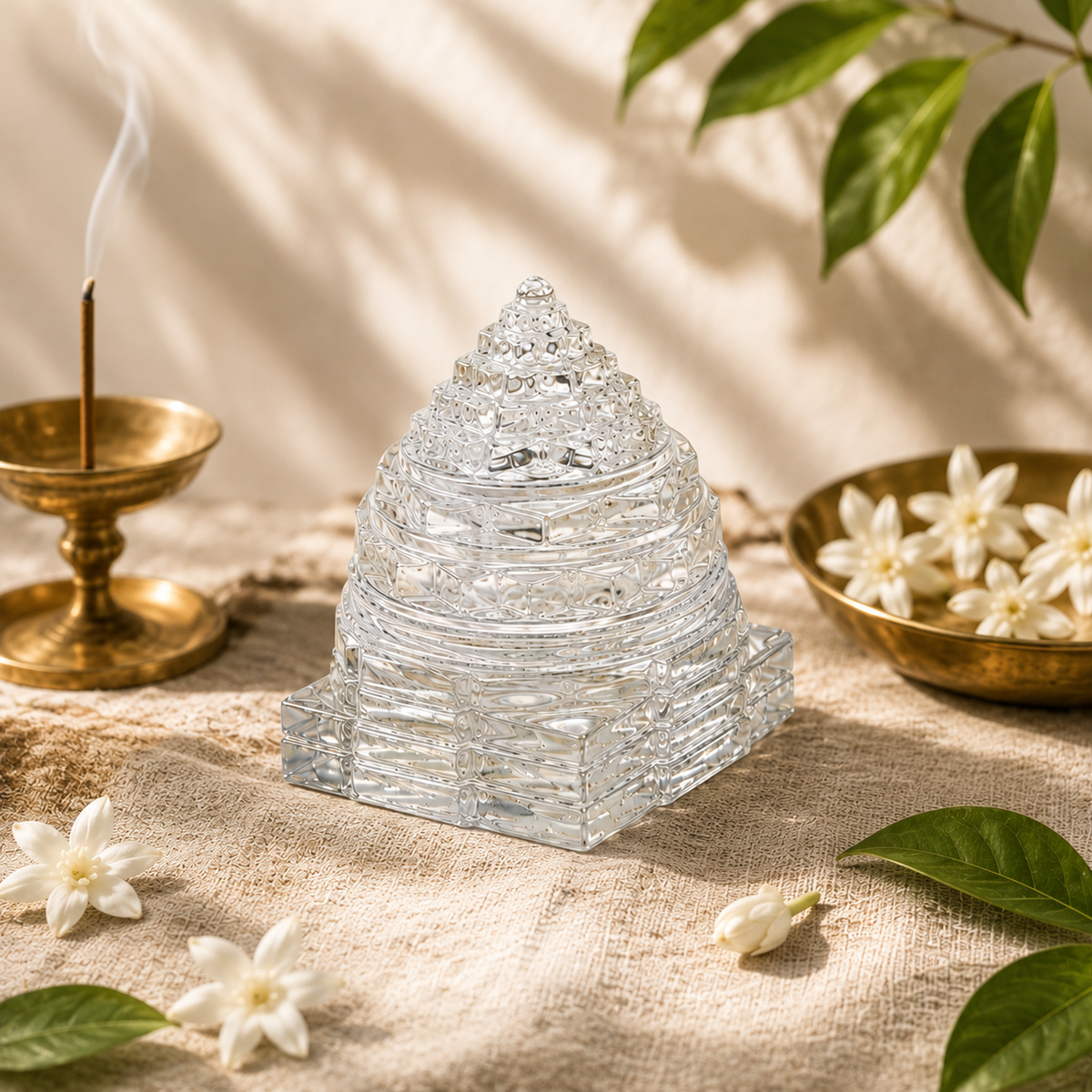 CRYSTAL QUARTZ MERU SHREE YANTRA 2 INCH
