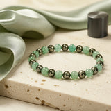 Green Aventurine & Pyrite Combination Bracelet – 8 MM