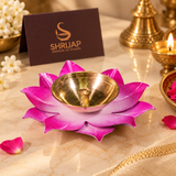 Sunflower Akhand Coloured Diya Big