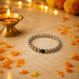 Golden Hematite Bracelet with Black Obsidian Accent – 8 MM