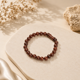 Natural Red Sandalwood Bracelet with Damru – 8 MM