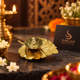 Brass Leaf Diya With Incense Holder