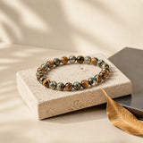 Tiger Eye & Pyramid Combination Bracelet – 8 MM