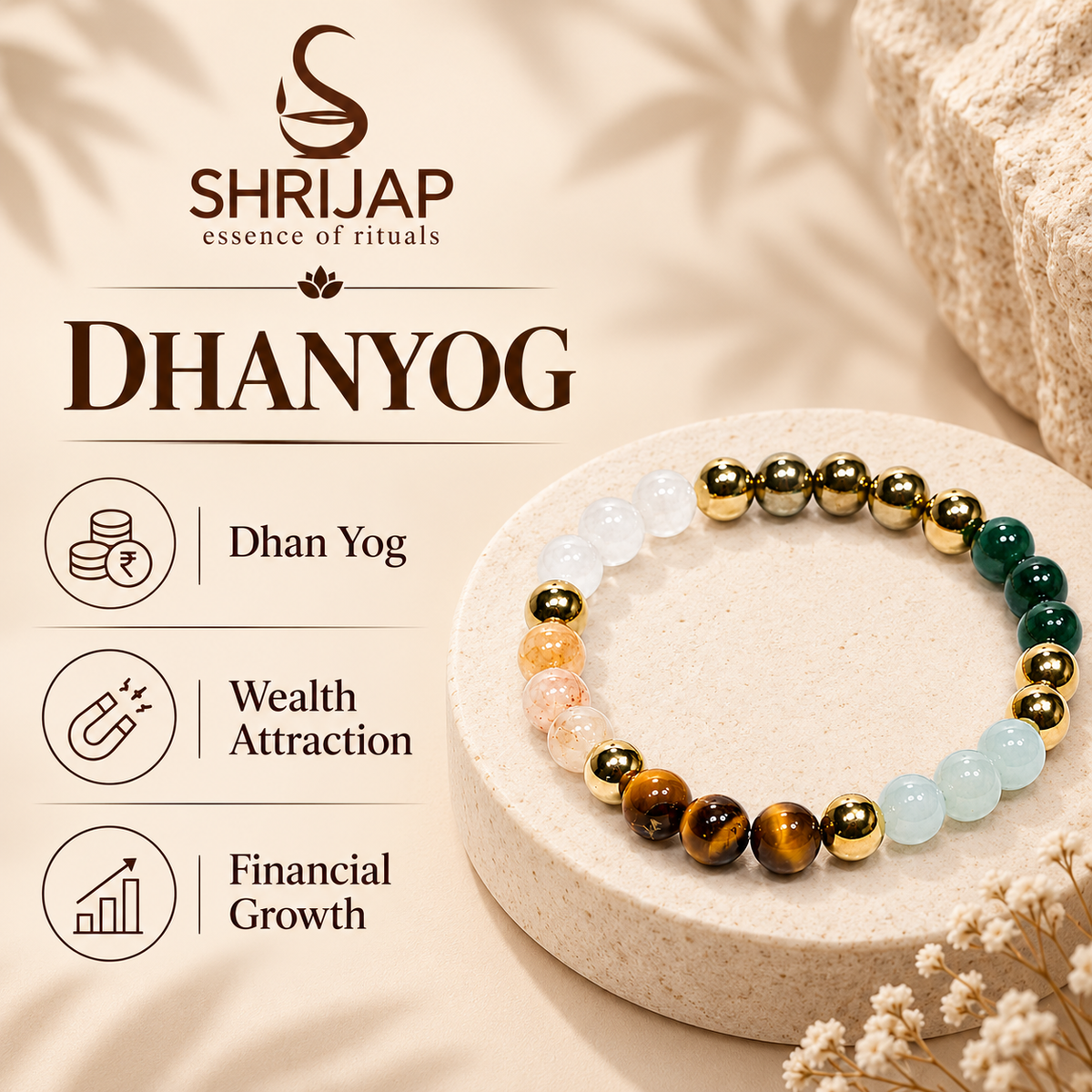 Natural Dhanyog Bracelet 8 MM