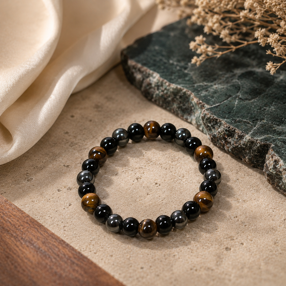 Natural Triple Protection Bracelet – 8 MM