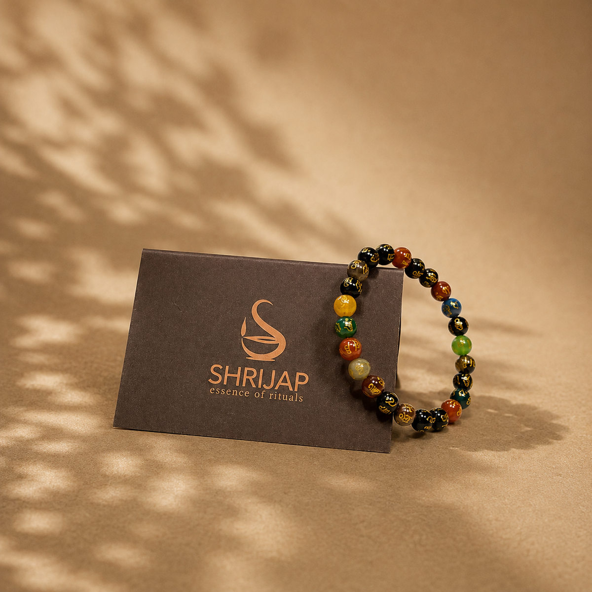 Natural Multi Colour Mantra Bracelet 8 MM