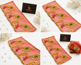 Royal Red Heavy Jari Embroidered Chunri with Pearl Work – 6 x15 Inch