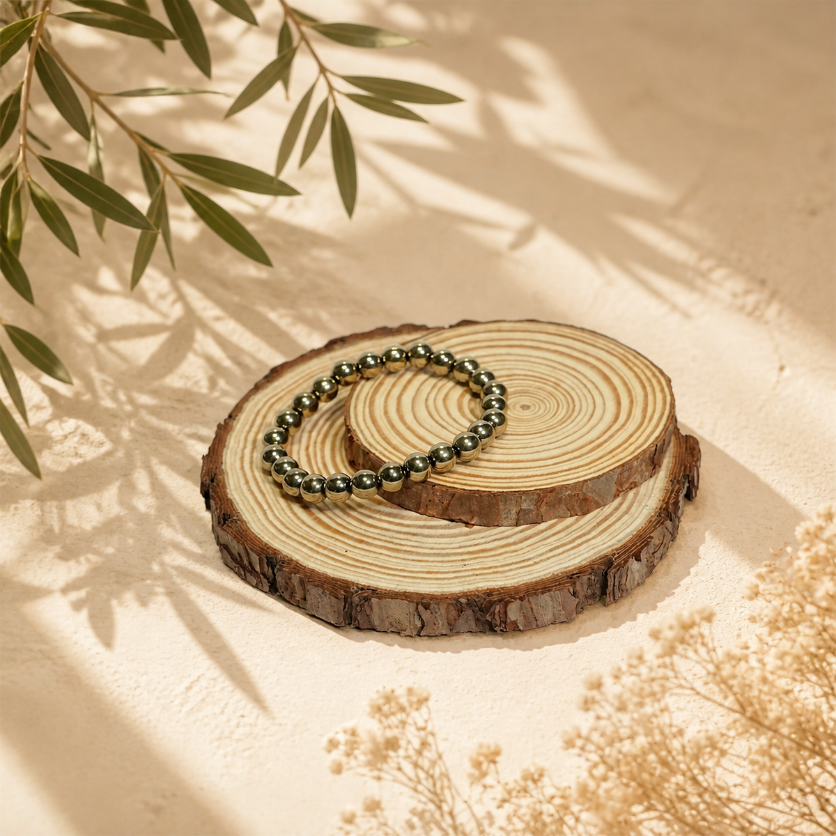 Golden Hematite Bracelet – 8 MM