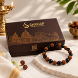 Natural Rudraksha with Karungali Wood Bracelet – 8 MM