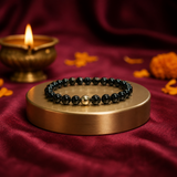 Black Obsidian Bracelet with Golden Hematite Accent – 8 MM