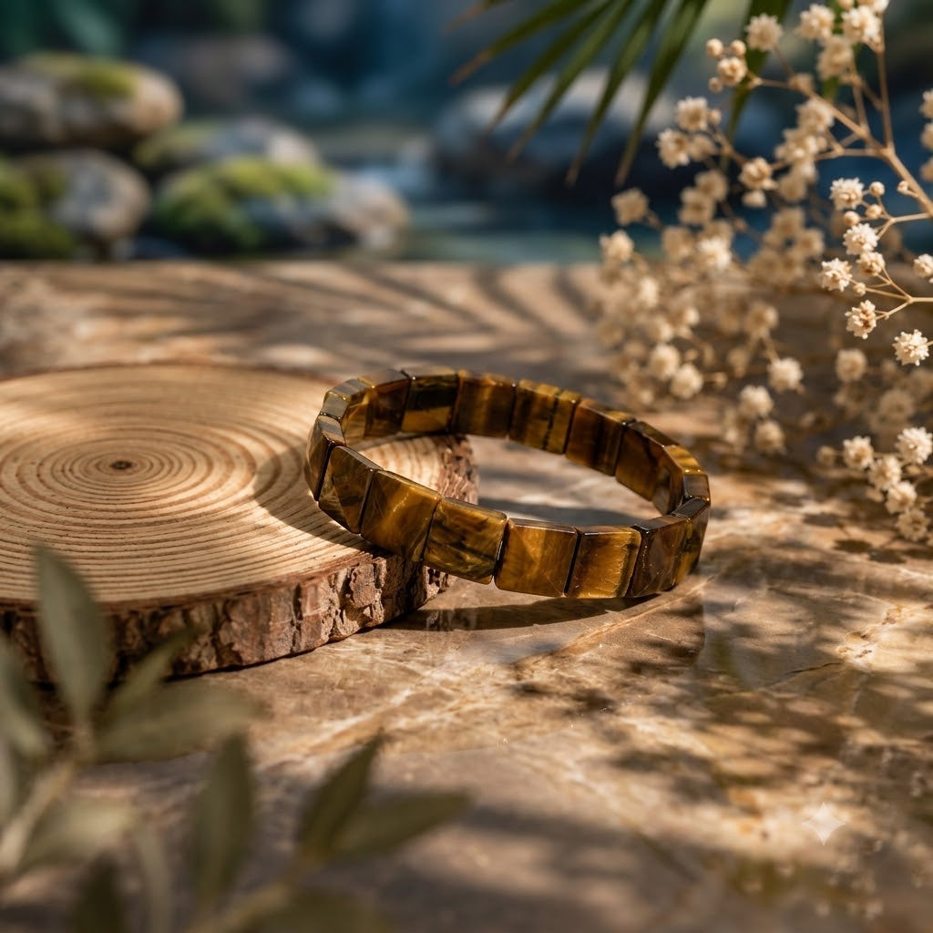 Tiger Eye Pyramid Square Bracelet