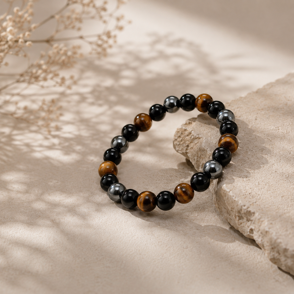 Natural Triple Protection Bracelet – 8 MM