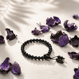 Natural Black Matte Karungali Wood Bracelet with Latkan – 6 MM