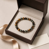 Tiger Eye & Pyramid Combination Bracelet – 8 MM
