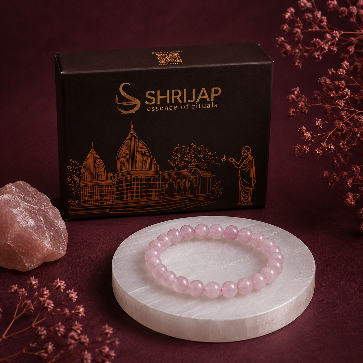 Natural Rose Quartz Bracelet – 8 MM