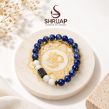 Natural Lapis Lazuli White Stone Harmony with Hematite Bracelet