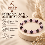 Rose Quartz & Amethyst Combination Bracelet – 8 MM