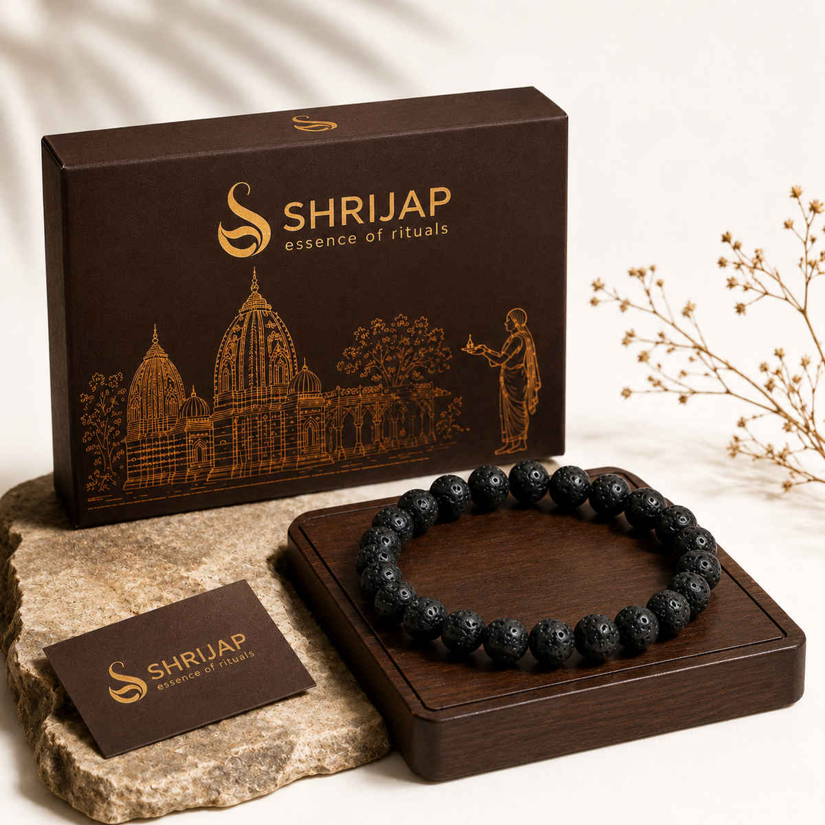 Natural Black Lava Stone Bracelet – 8 MM