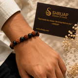 Natural Rudraksha with Karungali Wood Bracelet – 8 MM