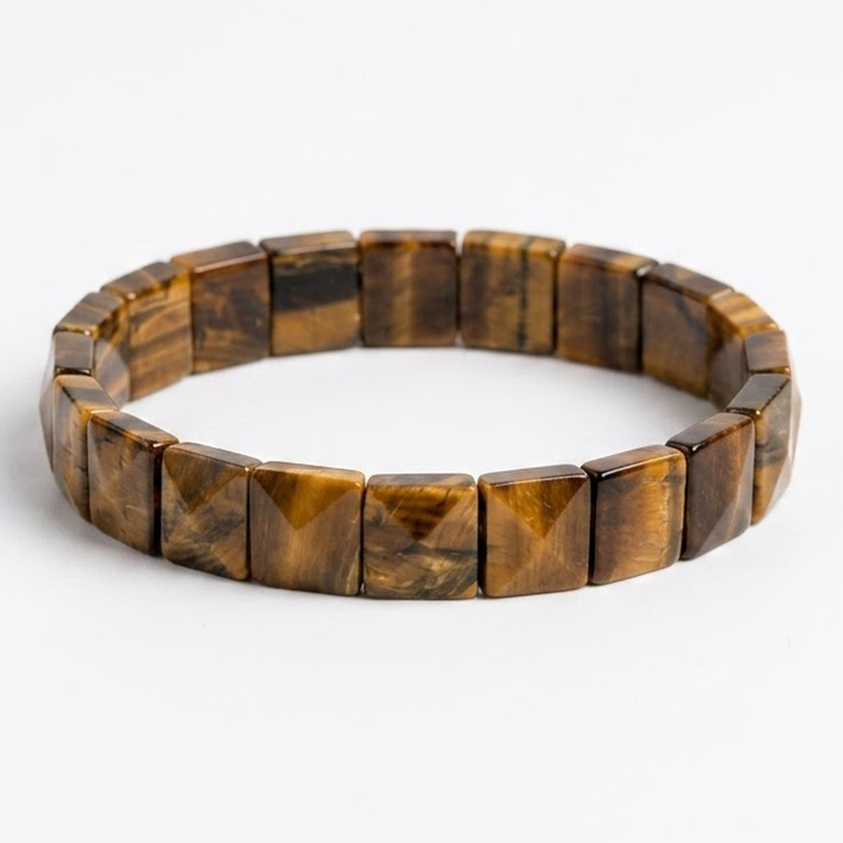 Tiger Eye Pyramid Square Bracelet