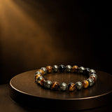 Tiger Eye & Pyramid Combination Bracelet – 8 MM