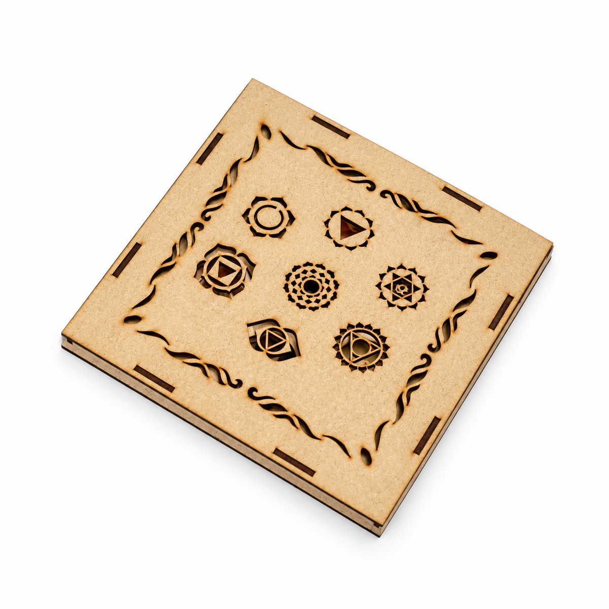 7 Chakra Healing Crystal Set with Engraved Wooden Box (Set of 1 Pc Box – 7 Stones)