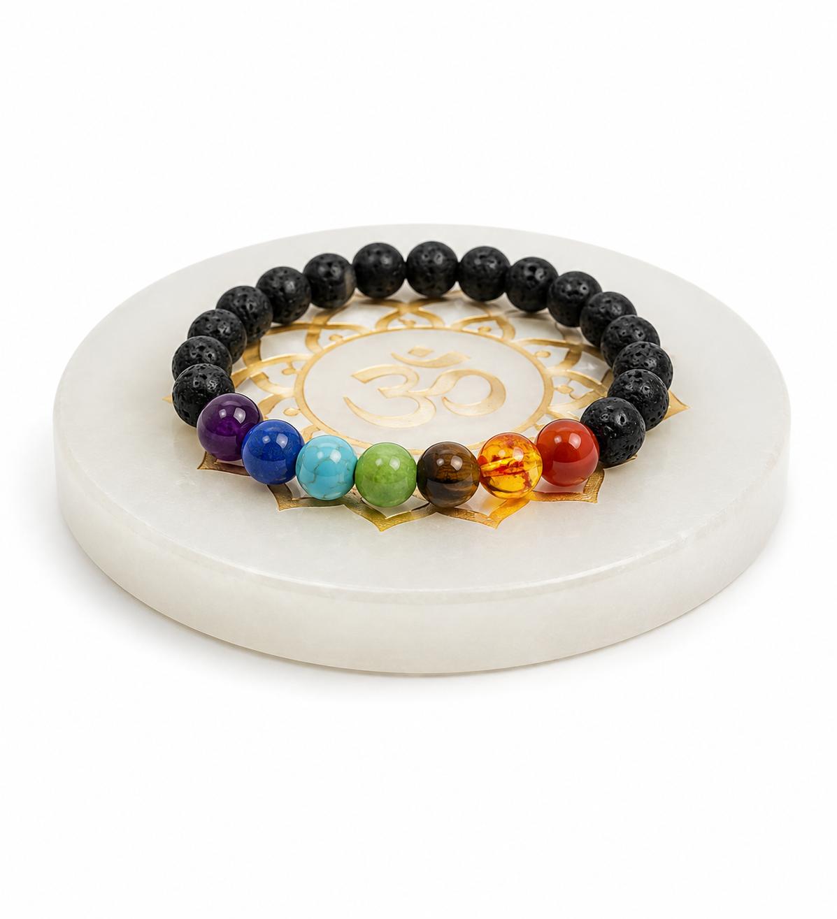 Natural 7 Chakra Lava Stone Bracelet – 8 MM