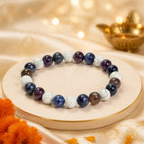 Multi Stone Round Bracelet – Howlite, Sodalite & Amethyst – 8 MM