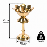 Brass Lotus Stand Diya 4 Inch