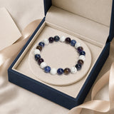 Multi Stone Round Bracelet – Howlite, Sodalite & Amethyst – 8 MM