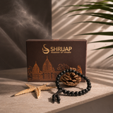 Natural Black Matte Karungali Wood Bracelet with Latkan – 8 MM