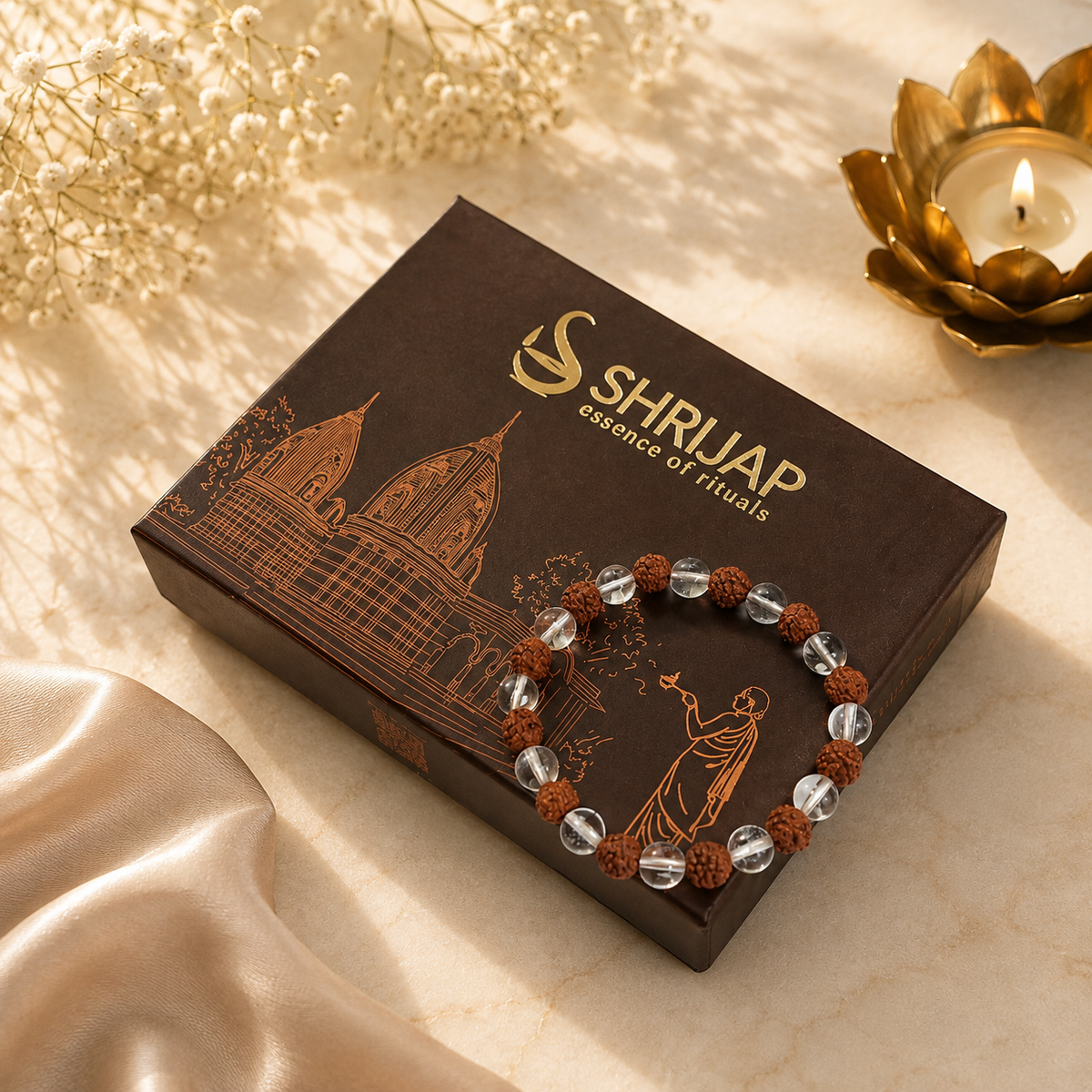 Rudraksha Sphatik Bracelet