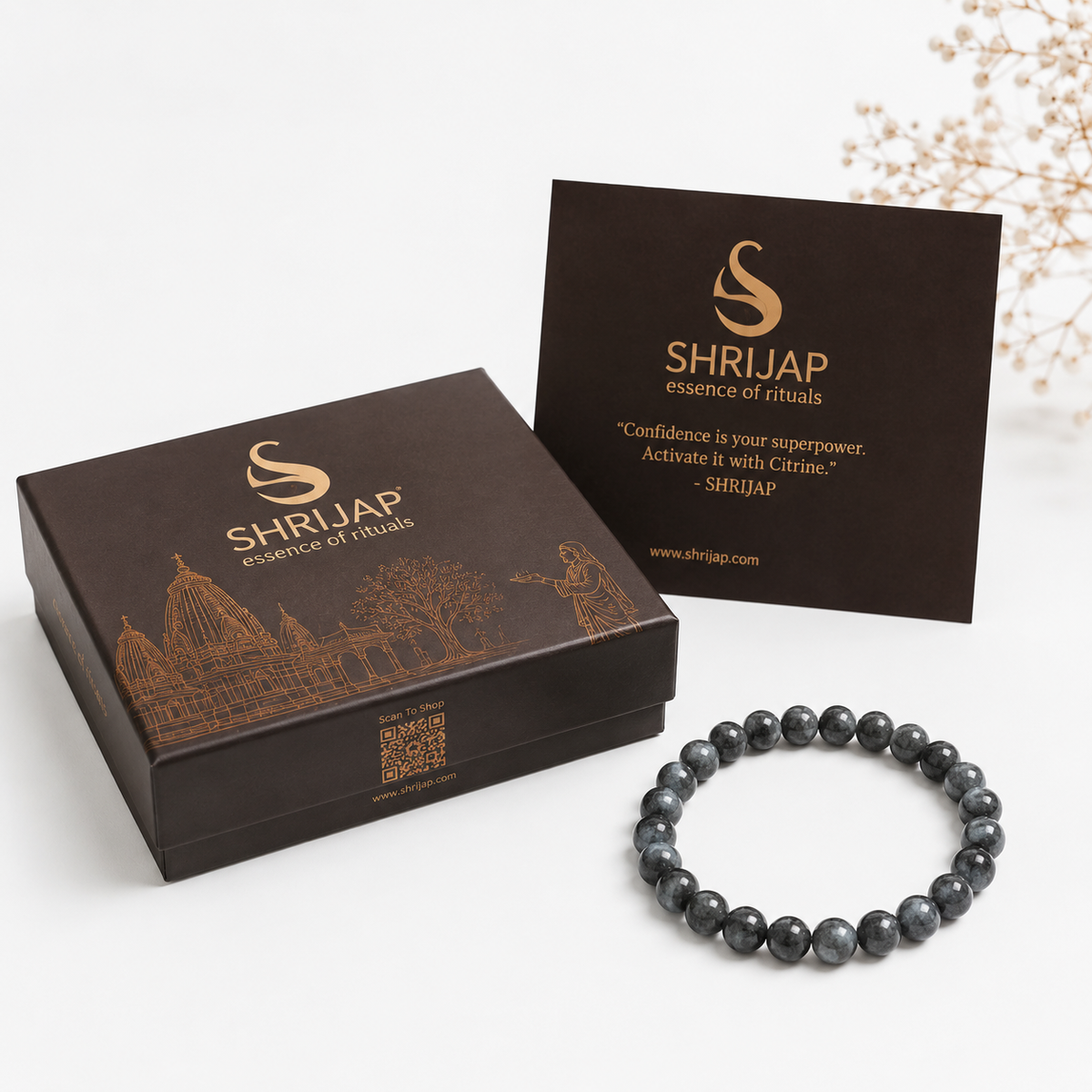 Natural Larvikite Bracelet – 8 MM