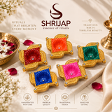 Handpainted Swastik Terracotta Diya – Royal