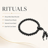 Natural Black Matte Karungali Wood Bracelet with Latkan – 6 MM