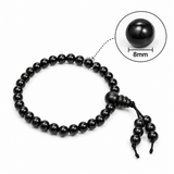 Natural Black Matte Karungali Wood Bracelet with Latkan – 6 MM