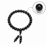 Natural Black Matte Karungali Wood Bracelet with Latkan – 8 MM