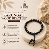 Natural Black Matte Karungali Wood Bracelet with Latkan – 8 MM