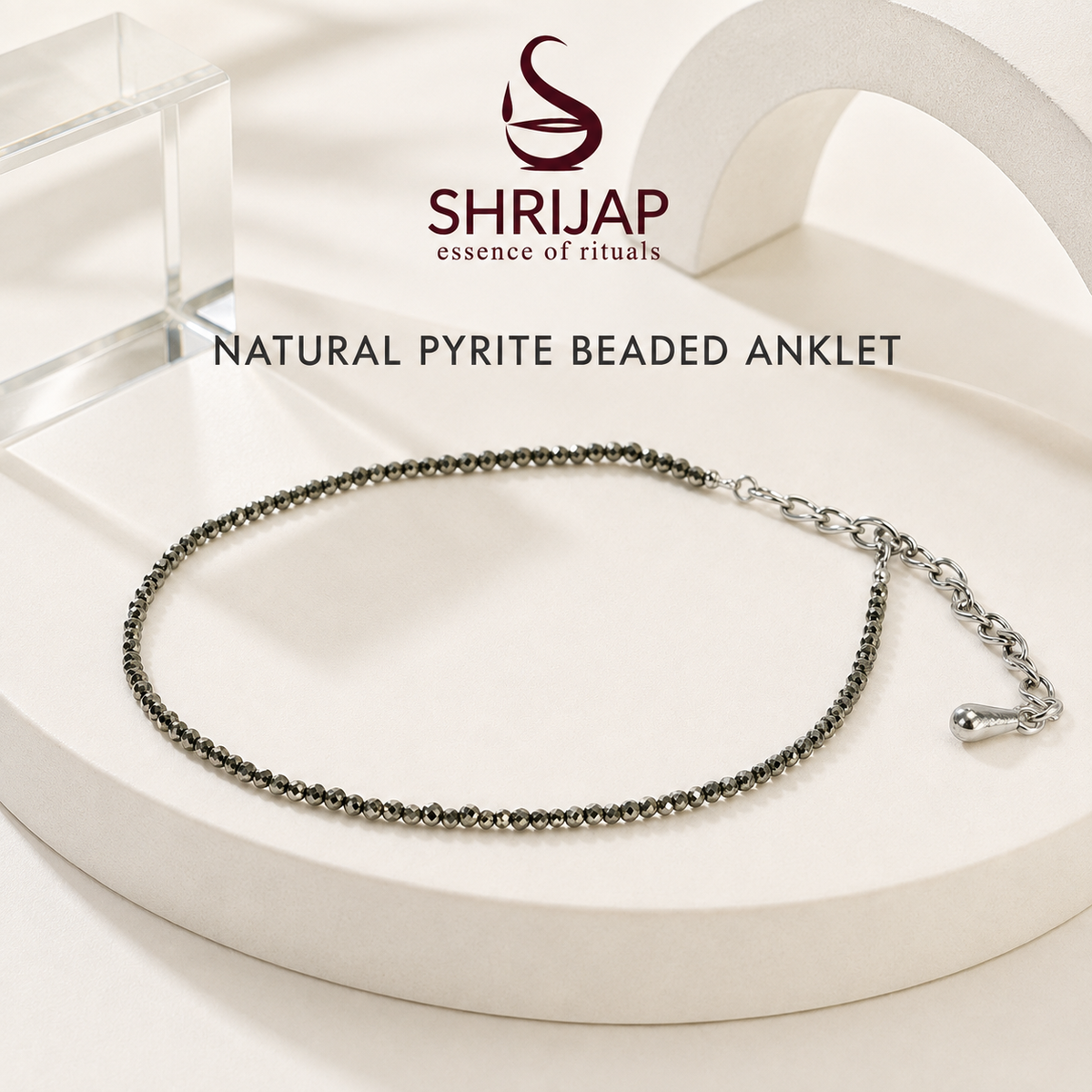 Natural Pyrite Beaded Anklet