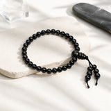 Natural Black Matte Karungali Wood Bracelet with Latkan – 6 MM