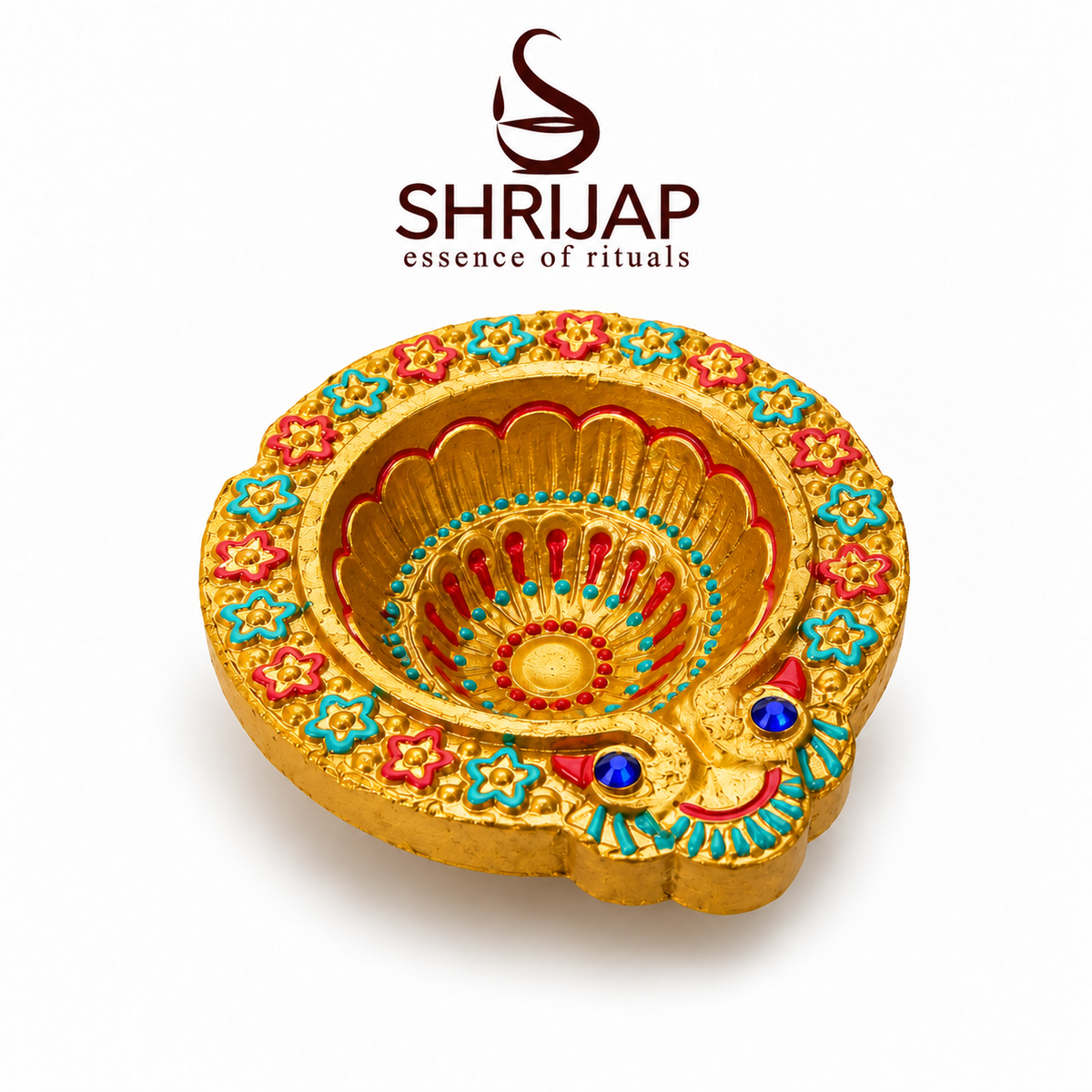 Handpainted Mandala Carved Terracotta Diya – Floral