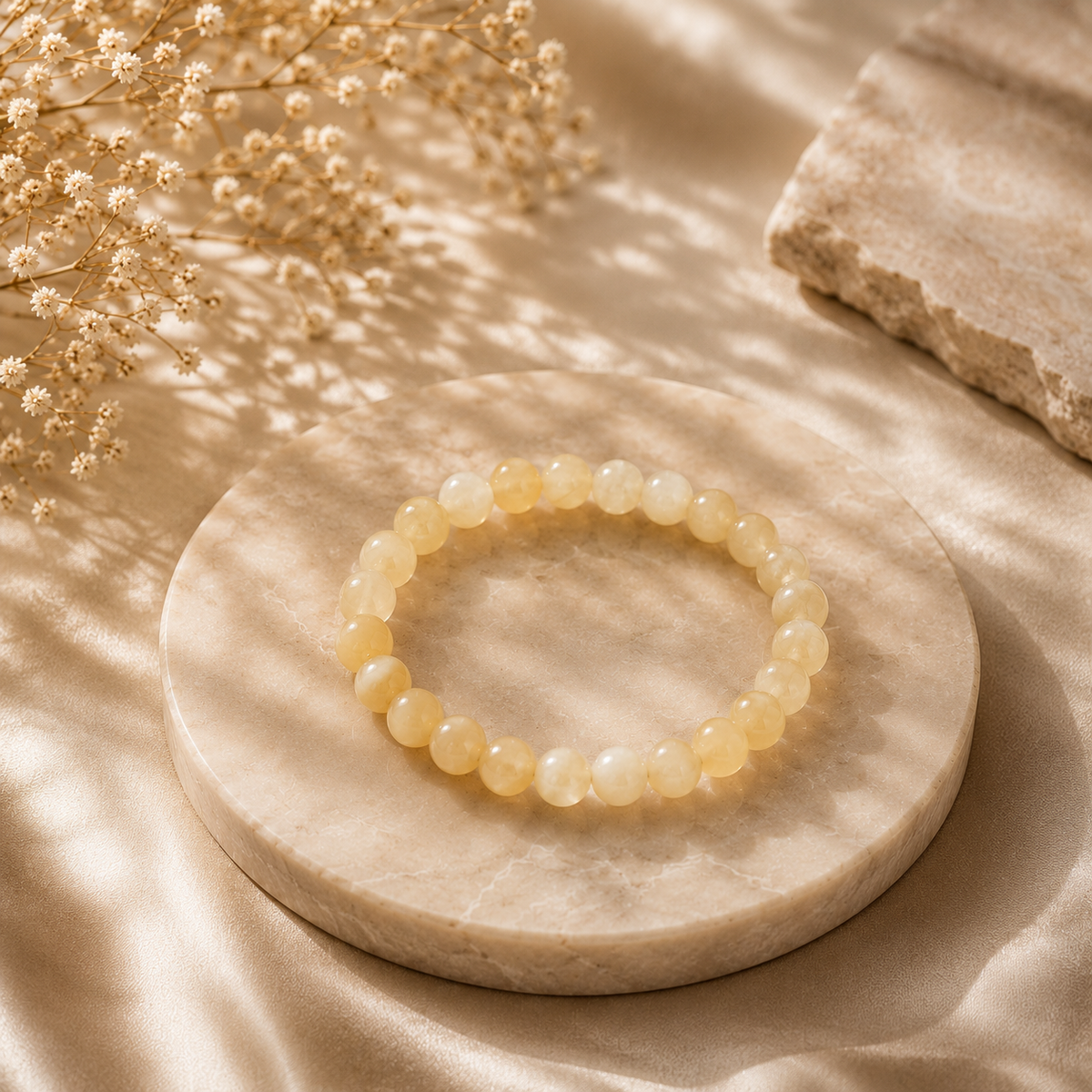 Natural Yellow Calcite Abundance Bracelet – 8 MM