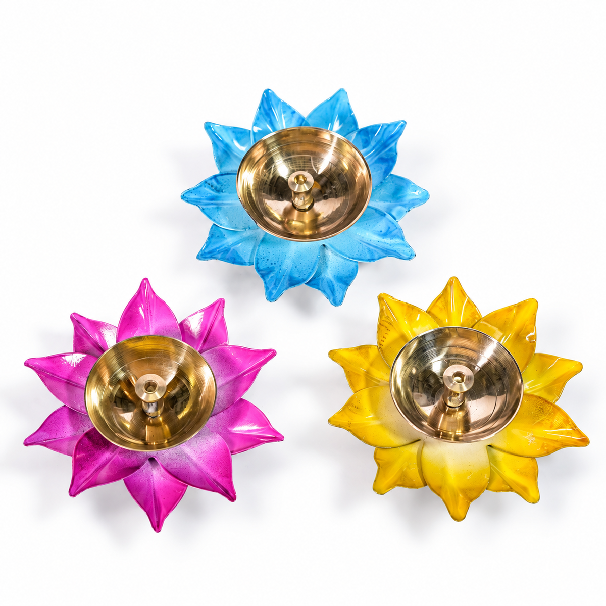 Sunflower Akhand Coloured Diya Small