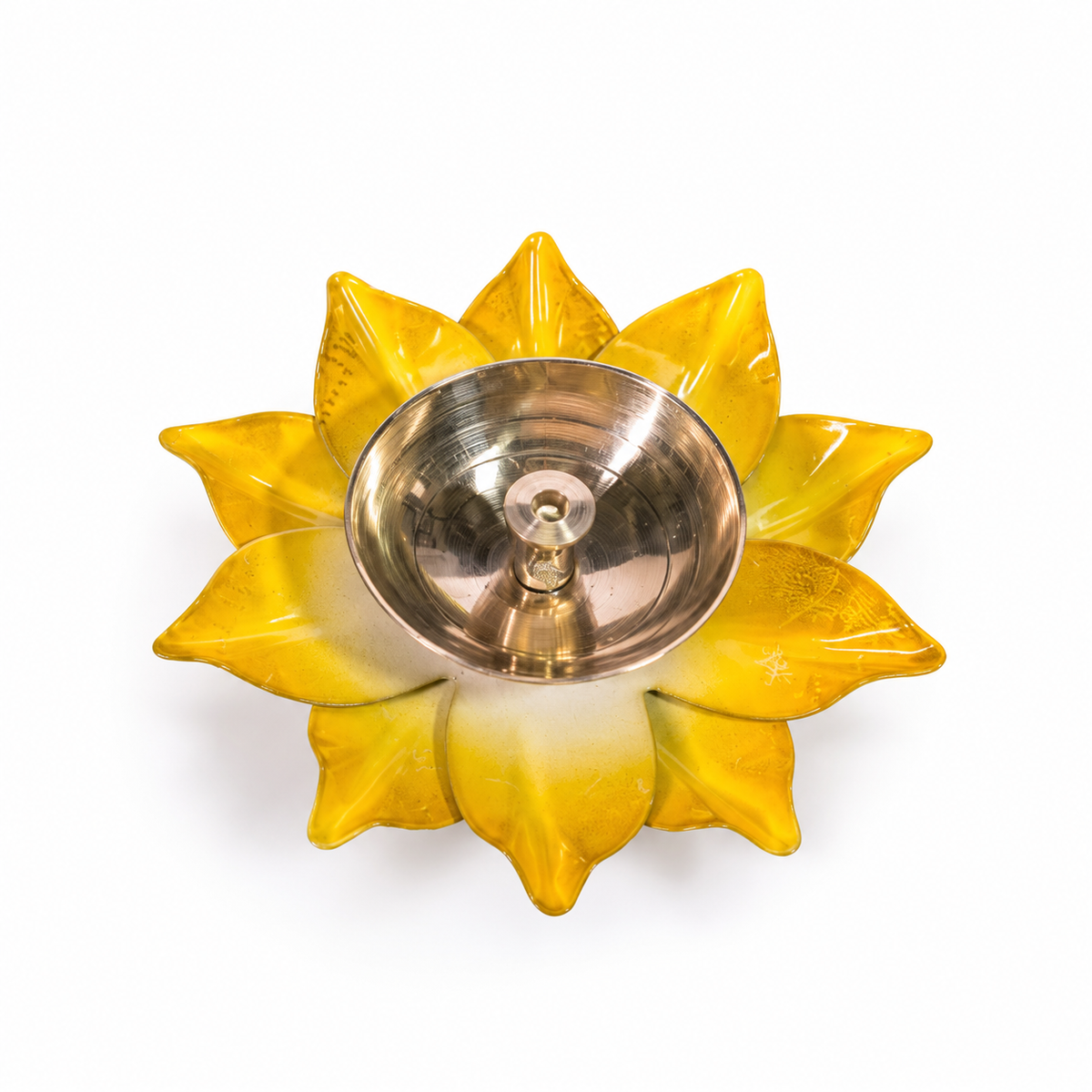 Sunflower Akhand Coloured Diya Small