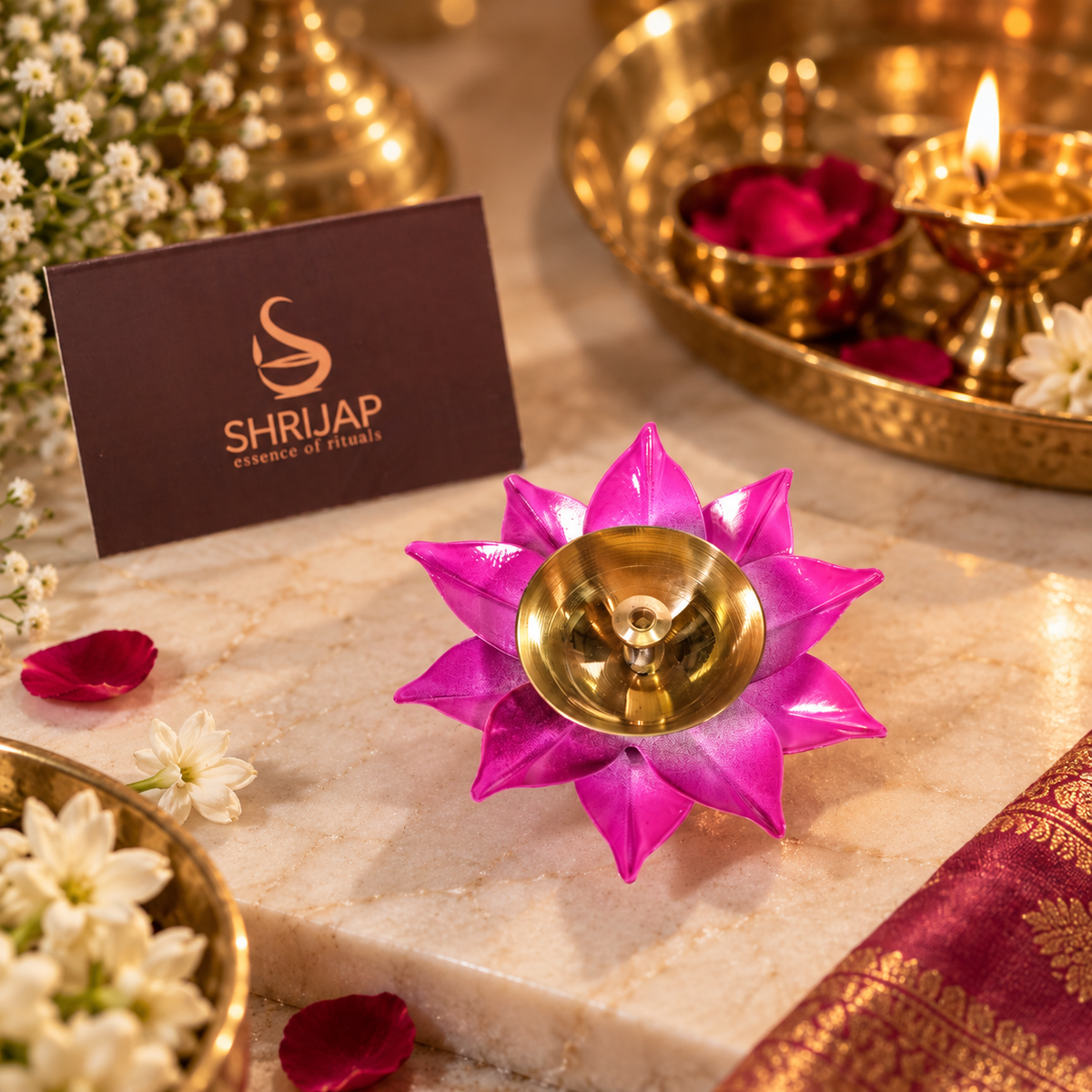 Sunflower Akhand Coloured Diya Small