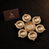 6 Diya Flower Urli With Center Bowl